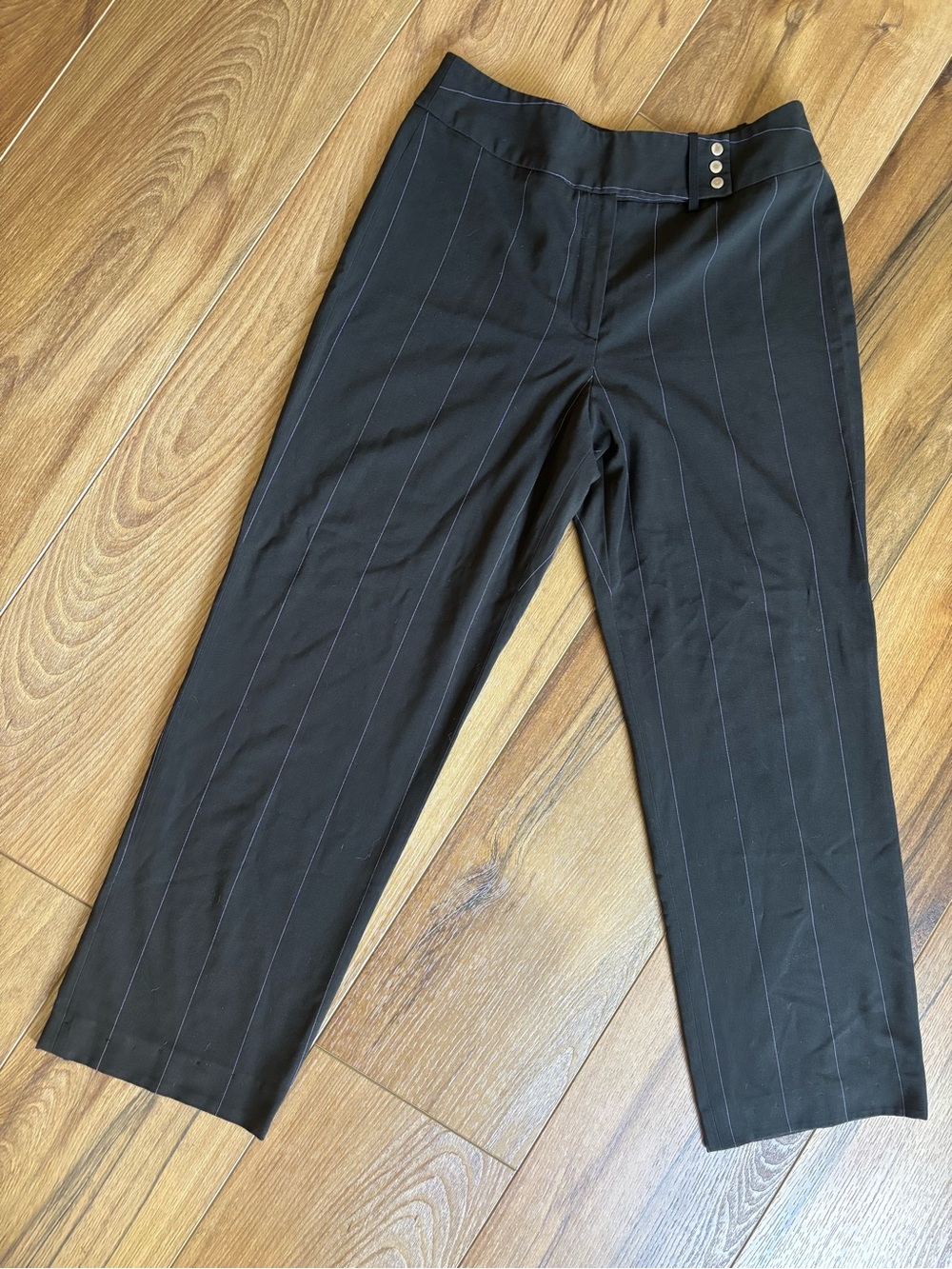 Larry Levine Black Pinstripe Dress Pants